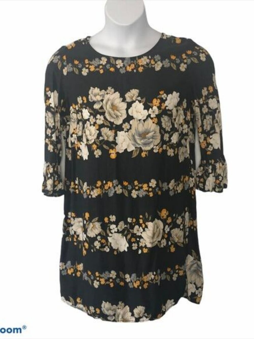 Old Navy Floral Quarter Sleeve Shift Dress Boho size Medium